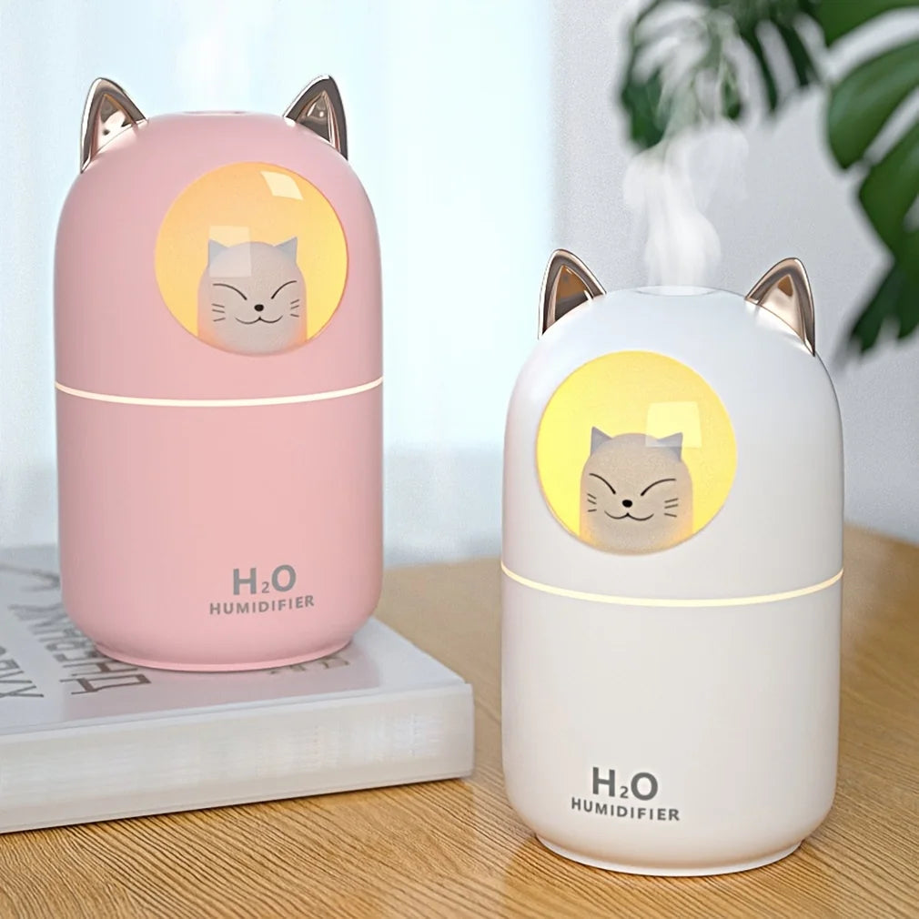300Ml Cute Cat H2O Room Mist Spray Essential Oil Diffuser Aromatherapy Portable Car Air Diffuser Mini Humidifier