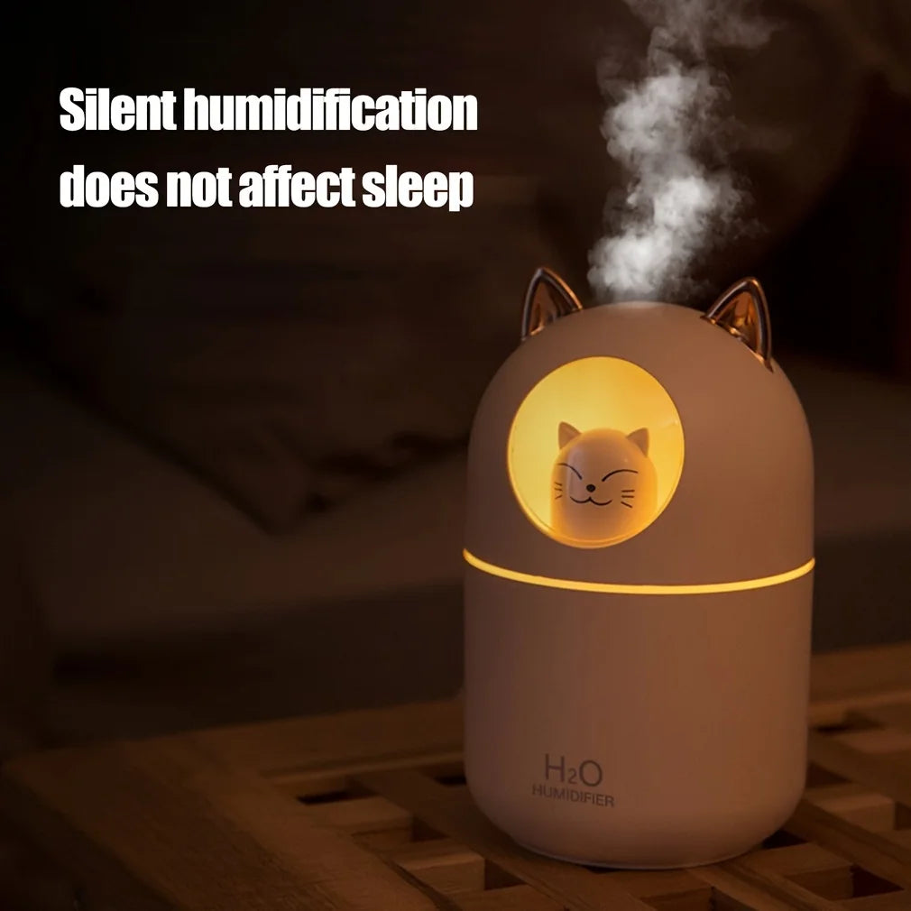 300Ml Cute Cat H2O Room Mist Spray Essential Oil Diffuser Aromatherapy Portable Car Air Diffuser Mini Humidifier