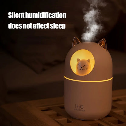 300Ml Cute Cat H2O Room Mist Spray Essential Oil Diffuser Aromatherapy Portable Car Air Diffuser Mini Humidifier