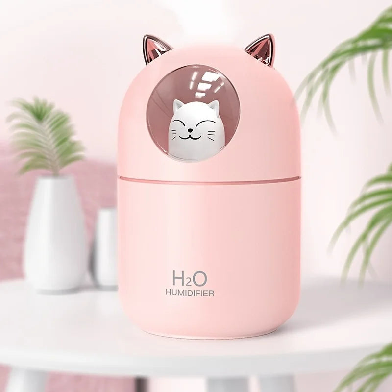 300Ml Cute Cat H2O Room Mist Spray Essential Oil Diffuser Aromatherapy Portable Car Air Diffuser Mini Humidifier
