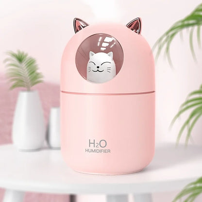 300Ml Cute Cat H2O Room Mist Spray Essential Oil Diffuser Aromatherapy Portable Car Air Diffuser Mini Humidifier