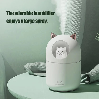 300Ml Cute Cat H2O Room Mist Spray Essential Oil Diffuser Aromatherapy Portable Car Air Diffuser Mini Humidifier