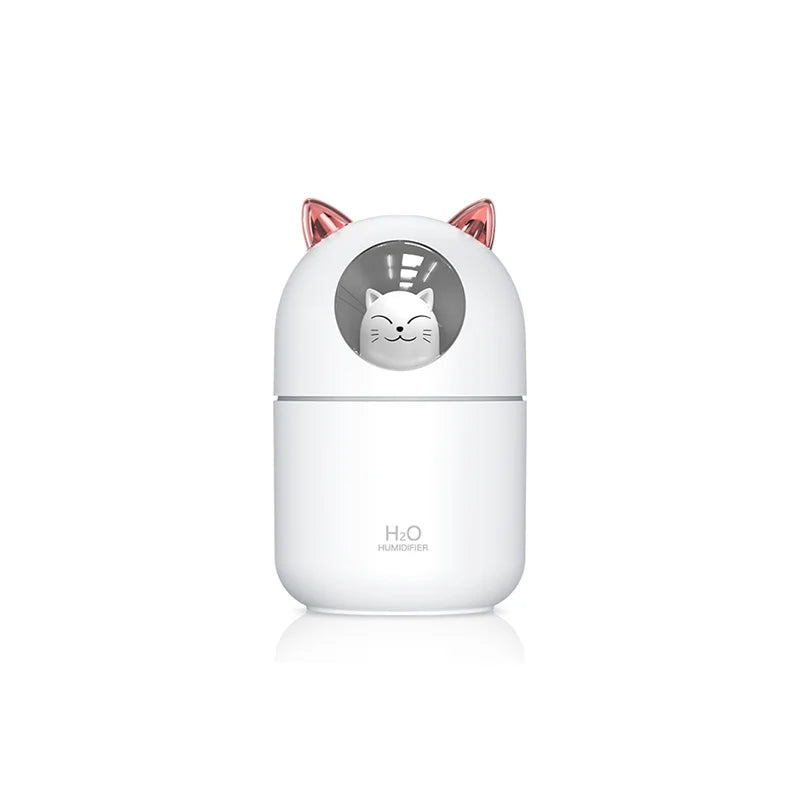300Ml Cute Cat H2O Room Mist Spray Essential Oil Diffuser Aromatherapy Portable Car Air Diffuser Mini Humidifier
